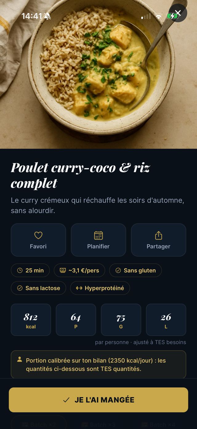 Les recettes calibrées